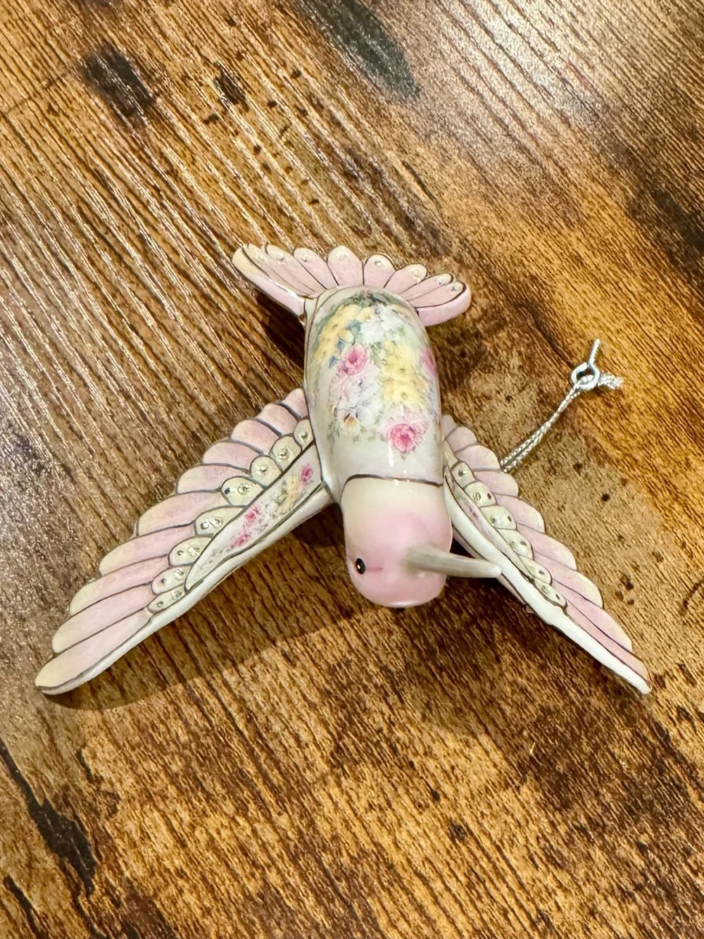 Pink Porcelain Hummingbird Ornament from Bradford Exchange by Lena Lou